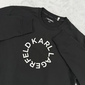 Karl Lagerfeld Mens Black Crewneck Sweatshirt XL TG EXG Circular‎ Logo